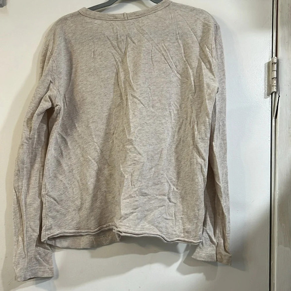 Wilt Lagenlook Boxy Long Sleeve Top Distressed Cream Cotton Cashmere Silk M - Picture 4 of 11